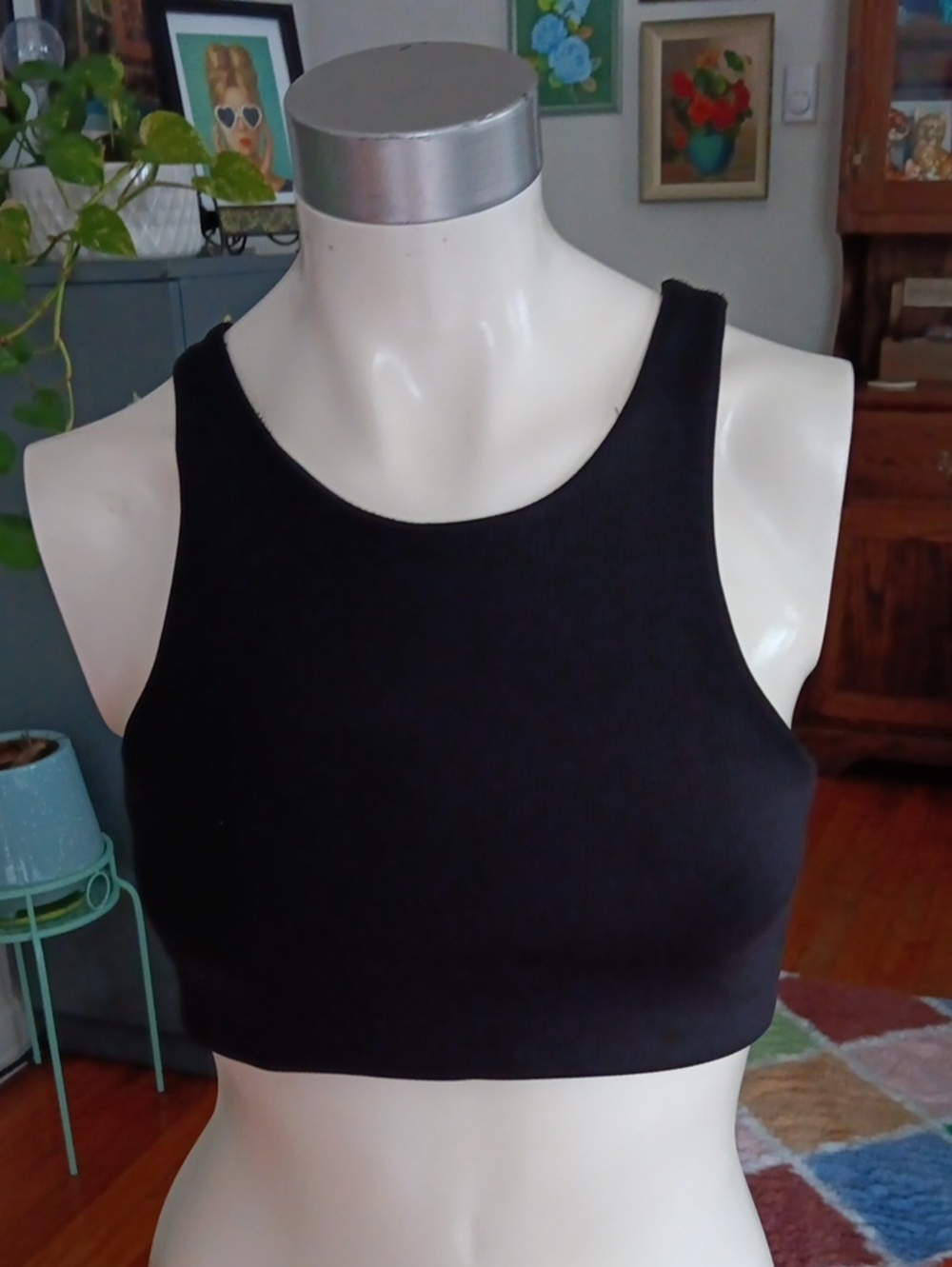 Oner Black Ribbed Sports Bra